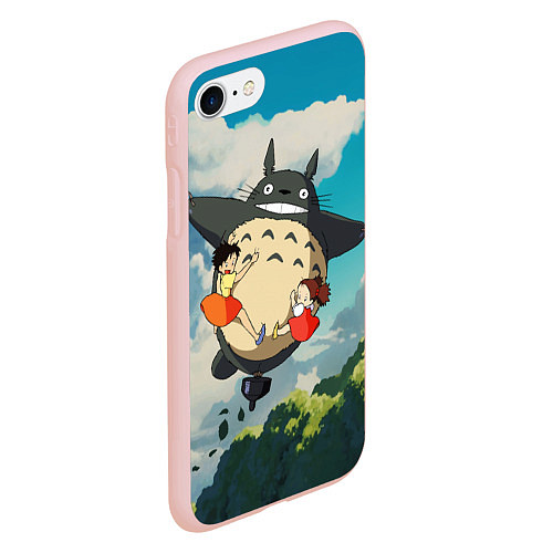 Чехол iPhone 7/8 матовый Flight Totoro / 3D-Светло-розовый – фото 2