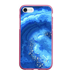 Чехол iPhone 7/8 матовый Расплескалась синева абстракция, цвет: 3D-малиновый