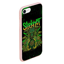 Чехол iPhone 7/8 матовый Slipknot green satan, цвет: 3D-светло-розовый — фото 2