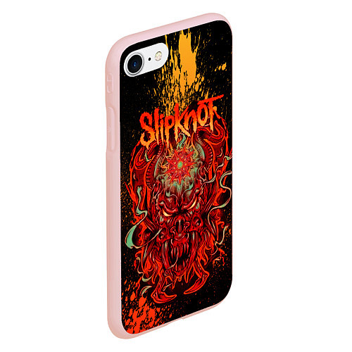 Чехол iPhone 7/8 матовый Slipknot - red monster / 3D-Светло-розовый – фото 2