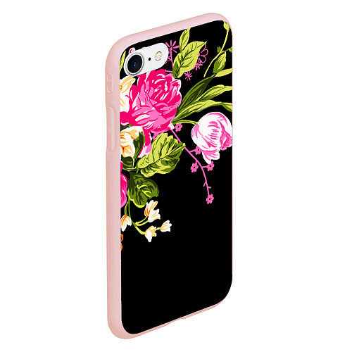 Чехол iPhone 7/8 матовый Букет цветов / 3D-Светло-розовый – фото 2