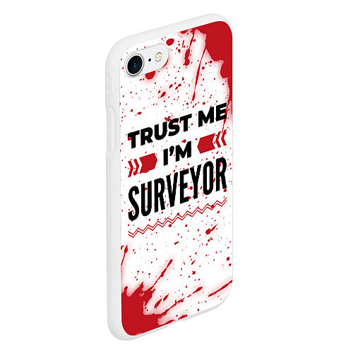 Чехол iPhone 7/8 матовый Trust me Im surveyor white / 3D-Белый – фото 2