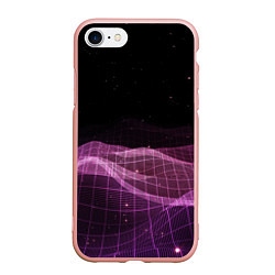 Чехол iPhone 7/8 матовый Retro wave night, цвет: 3D-светло-розовый
