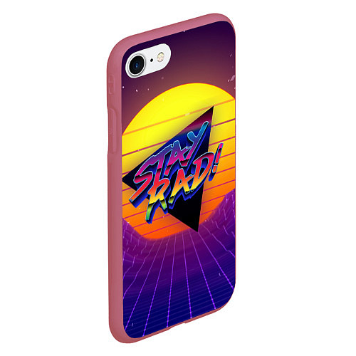 Чехол iPhone 7/8 матовый Retro wave sun / 3D-Малиновый – фото 2