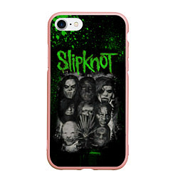 Чехол iPhone 7/8 матовый Slipknot, цвет: 3D-светло-розовый