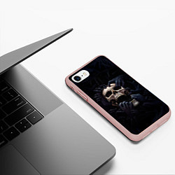 Чехол iPhone 7/8 матовый Hands on skull, цвет: 3D-светло-розовый — фото 2