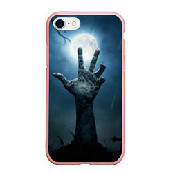 Чехол iPhone 7/8 матовый Zombie night party, цвет: 3D-светло-розовый