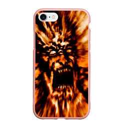 Чехол iPhone 7/8 матовый Fire demon scream, цвет: 3D-светло-розовый