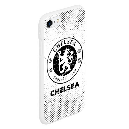 Чехол iPhone 7/8 матовый Chelsea с потертостями на светлом фоне / 3D-Белый – фото 2