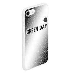 Чехол iPhone 7/8 матовый Green Day glitch на светлом фоне: символ сверху, цвет: 3D-белый — фото 2