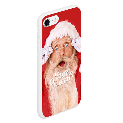 Чехол iPhone 7/8 матовый Санта Клаус Что? Опять? / 3D-Белый – фото 2