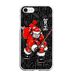 Чехол iPhone 7/8 матовый Santa Claus Samurai, цвет: 3D-белый