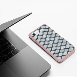 Чехол iPhone 7/8 матовый Бетонная черепица - текстура, цвет: 3D-светло-розовый — фото 2