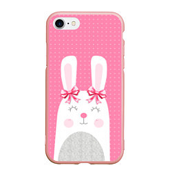 Чехол iPhone 7/8 матовый Миссис кролик, цвет: 3D-светло-розовый
