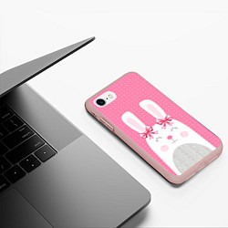 Чехол iPhone 7/8 матовый Миссис кролик, цвет: 3D-светло-розовый — фото 2