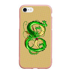 Чехол iPhone 7/8 матовый Зелёный дракон в форме цифры 8, цвет: 3D-светло-розовый
