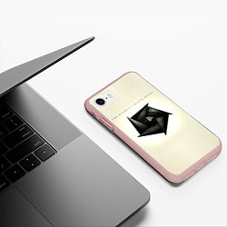 Чехол iPhone 7/8 матовый Black Roses - The Rasmus, цвет: 3D-светло-розовый — фото 2