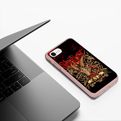 Чехол iPhone 7/8 матовый Slipknot red black, цвет: 3D-светло-розовый — фото 2