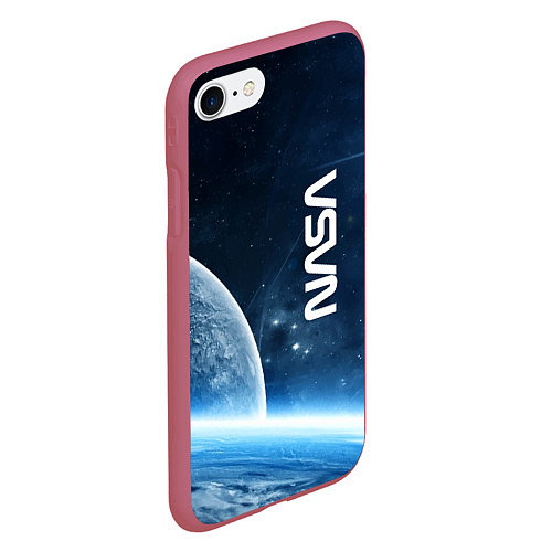 Чехол iPhone 7/8 матовый Космическое пространство - NASA / 3D-Малиновый – фото 2