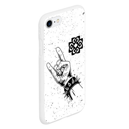 Чехол iPhone 7/8 матовый Breaking Benjamin и рок символ / 3D-Белый – фото 2
