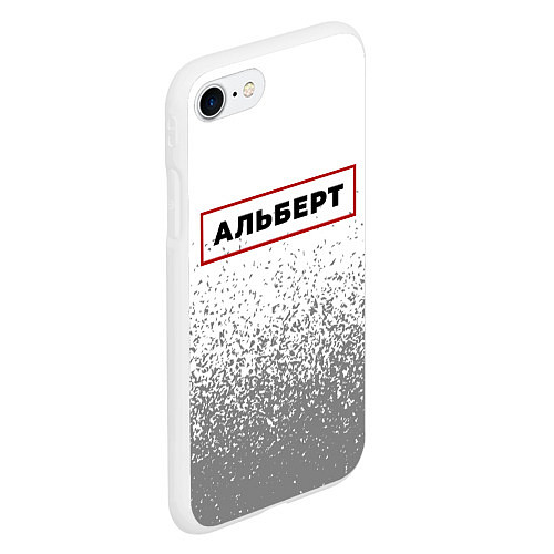 Чехол iPhone 7/8 матовый Альберт - в красной рамке на светлом / 3D-Белый – фото 2