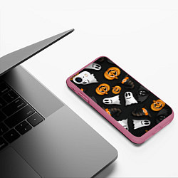 Чехол iPhone 7/8 матовый Halloween 31 окт, цвет: 3D-малиновый — фото 2
