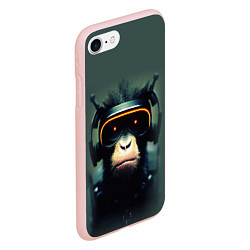 Чехол iPhone 7/8 матовый Кибер-обезьяна, цвет: 3D-светло-розовый — фото 2