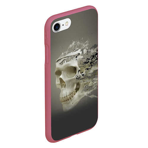 Чехол iPhone 7/8 матовый Vanguard skull - destroyed / 3D-Малиновый – фото 2