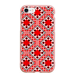 Чехол iPhone 7/8 матовый Белорусская вышивка - орнамент