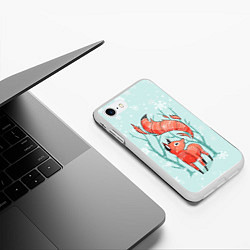 Чехол iPhone 7/8 матовый Лисица в снежном лесу, цвет: 3D-белый — фото 2