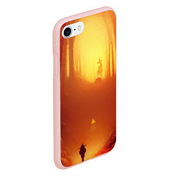 Чехол iPhone 7/8 матовый Темная ведьма колдует в жутком лесу, цвет: 3D-светло-розовый — фото 2