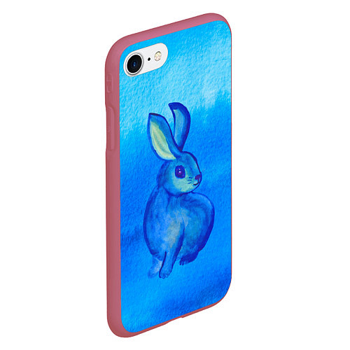 Чехол iPhone 7/8 матовый Водяной кролик символ 2023 / 3D-Малиновый – фото 2