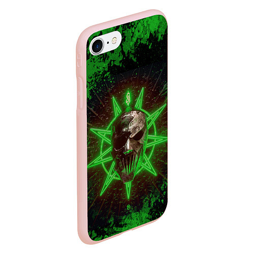 Чехол iPhone 7/8 матовый Slipknot green star / 3D-Светло-розовый – фото 2