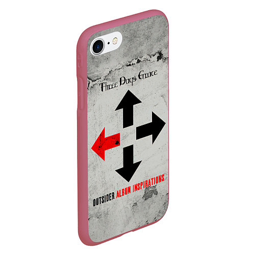 Чехол iPhone 7/8 матовый Outsider Album Inspirations - Three Days Grace / 3D-Малиновый – фото 2