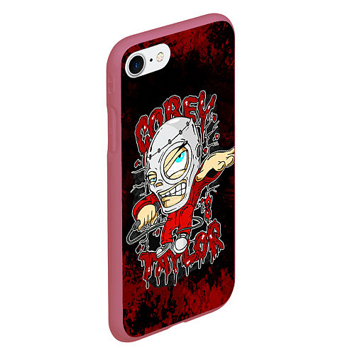 Чехол iPhone 7/8 матовый Slipknot skull / 3D-Малиновый – фото 2