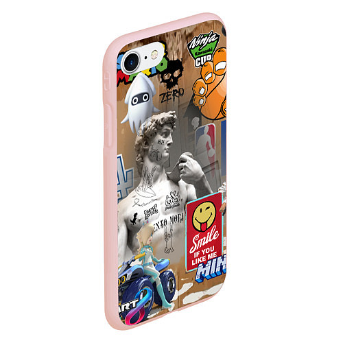 Чехол iPhone 7/8 матовый Gaming aesthetics - Art коллаж / 3D-Светло-розовый – фото 2