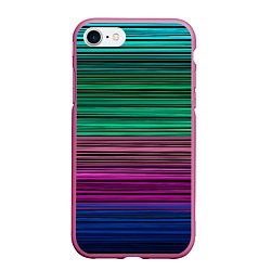 Чехол iPhone 7/8 матовый Разноцветные неоновые шелковые нити