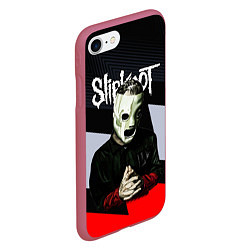 Чехол iPhone 7/8 матовый Slipknot абстракция, цвет: 3D-малиновый — фото 2