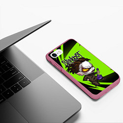 Чехол iPhone 7/8 матовый Slipknot green, цвет: 3D-малиновый — фото 2