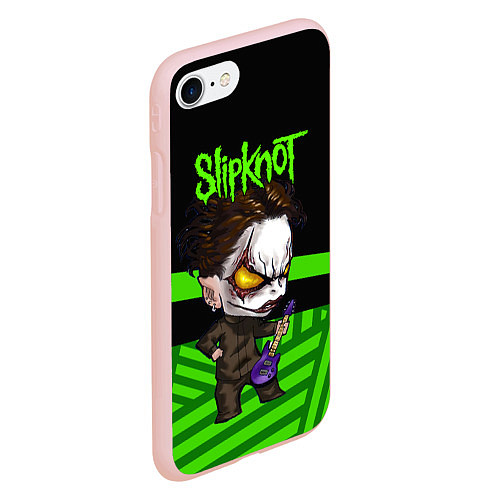 Чехол iPhone 7/8 матовый Slipknot dark green / 3D-Светло-розовый – фото 2