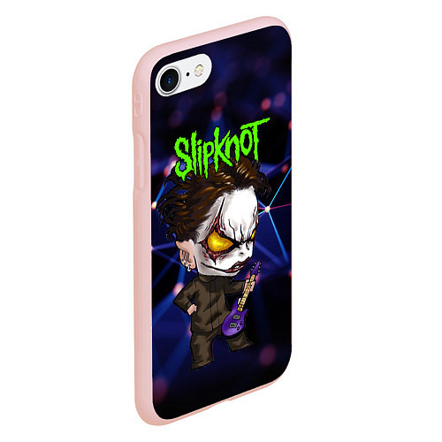 Чехол iPhone 7/8 матовый Slipknot dark blue / 3D-Светло-розовый – фото 2