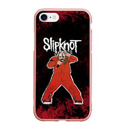 Чехол iPhone 7/8 матовый Slipknot music, цвет: 3D-светло-розовый
