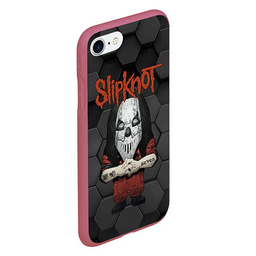 Чехол iPhone 7/8 матовый Slipknot seven art / 3D-Малиновый – фото 2