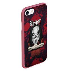 Чехол iPhone 7/8 матовый Slipknot dark red, цвет: 3D-малиновый — фото 2