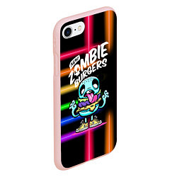 Чехол iPhone 7/8 матовый Zombie burgers - Pop Art, цвет: 3D-светло-розовый — фото 2