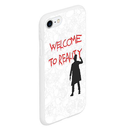 Чехол iPhone 7/8 матовый Welcome to reality / 3D-Белый – фото 2