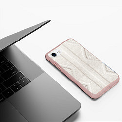 Чехол iPhone 7/8 матовый Имитация - вязаная структура, цвет: 3D-светло-розовый — фото 2