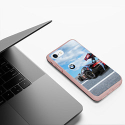 Чехол iPhone 7/8 матовый BMW racing team - Motorsport - M Performance, цвет: 3D-светло-розовый — фото 2