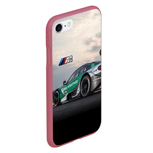 Чехол iPhone 7/8 матовый BMW M Power - Racing team - Motorsport / 3D-Малиновый – фото 2