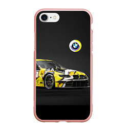 Чехол iPhone 7/8 матовый BMW Motorsport - Racing team, цвет: 3D-светло-розовый
